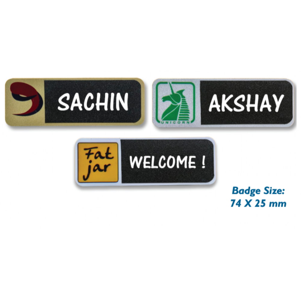 Chalkboard Name Badge with Logo