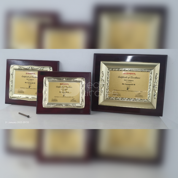 Wooden Premium Certificate Award